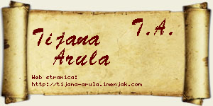 Tijana Arula vizit kartica